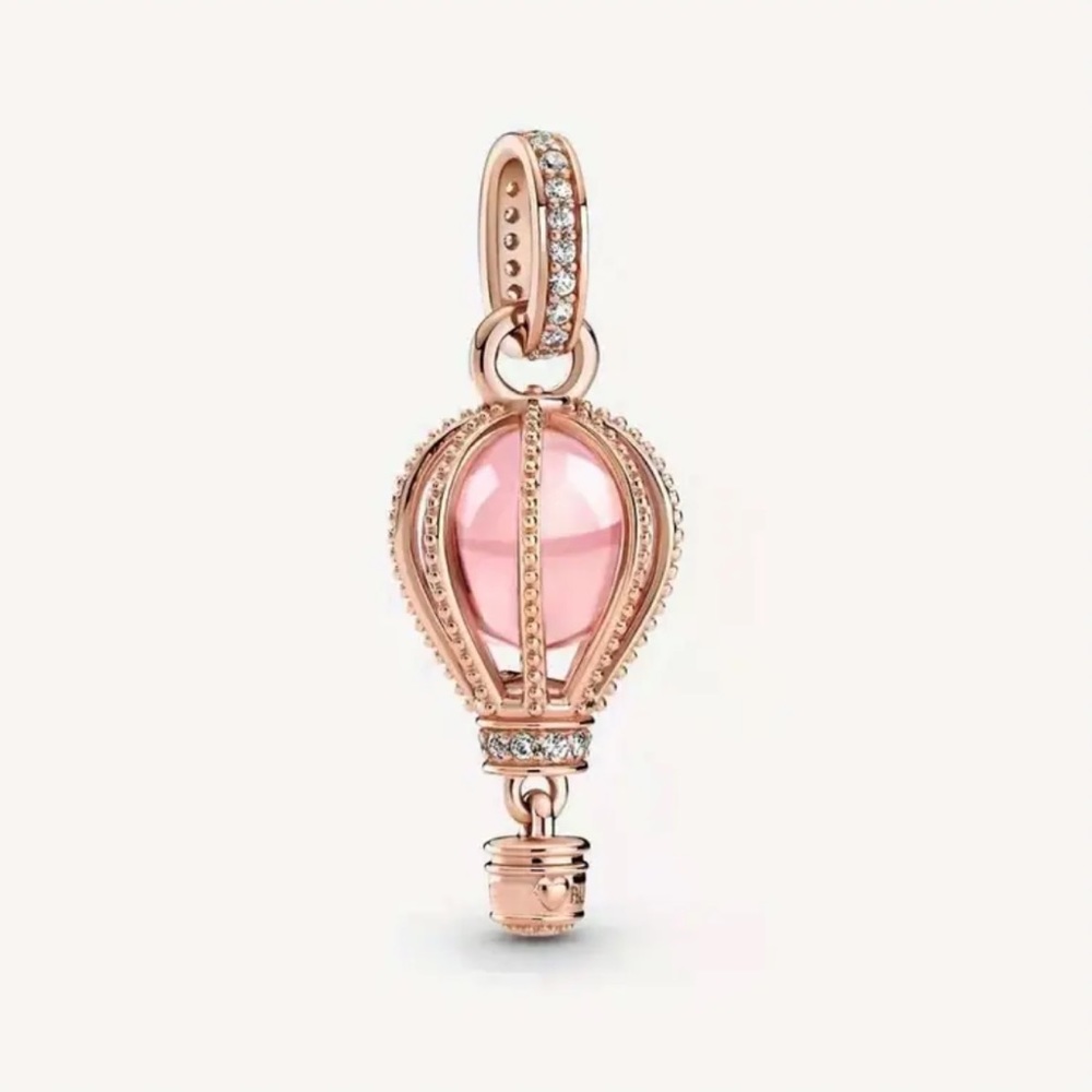 New Rose Gold Hot Air Dangle Balloon Charm- Pandora Compatible